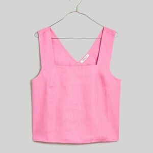 Madewell Pink Linen Criss Cross Back NWT